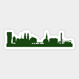 ZURICH skyline in forest green Sticker